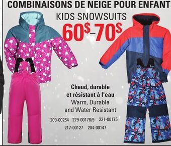 Sushi Shop Kids snowsuits offer