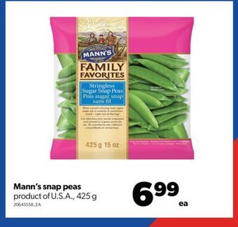Real Canadian Superstore Mann's snap peas, 425 g offer