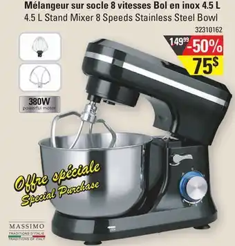 Sushi Shop Massimo 4.5 l stand mixer 8 speeds stainless steel bowl offer