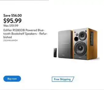 Walmart Edifier r1280db powered bluetooth bookshelf speakers - refurbished offer