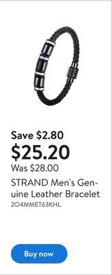 Walmart Strand men's genuine leather bracelet offer