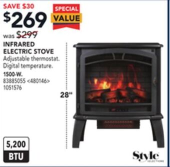 RONA Style selections infrared electric stove offer