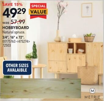 RONA Metrie hobbyboard 3/4", 16" x 72" offer