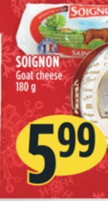 Marché Adonis Soignon goat cheese offer