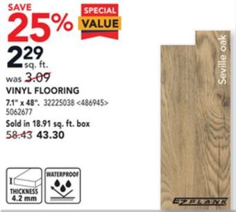 RONA Ezplank vinyl flooring 7.1" x 48" offer