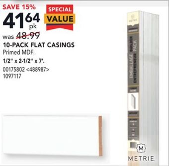RONA Metrie 10-pack flat casings 1/2" x 2-1/2" x 7' offer