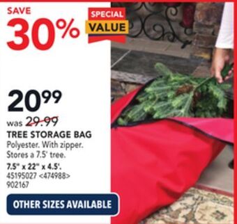 RONA Tree storage bag 7.5" x 22" x 4.5' offer