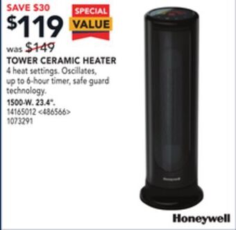 RONA Honeywell tower ceramic heater, 23.4" offer