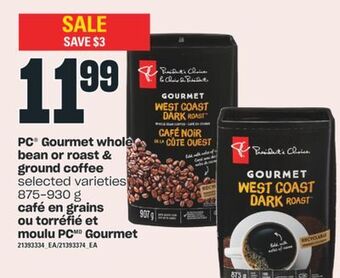 Valu-mart Café en grains ou torréfié et moulu pc gourmet, 875-930 g offer