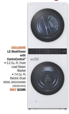 Home Depot Lg washtower with centrecontrol™ offer