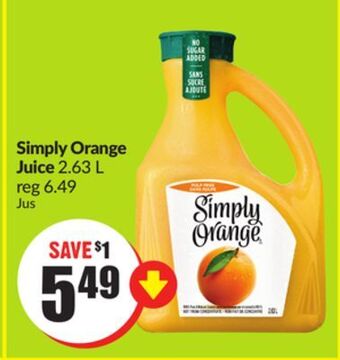 Chalo FreshCo Simply orange juice 2.63 l offer
