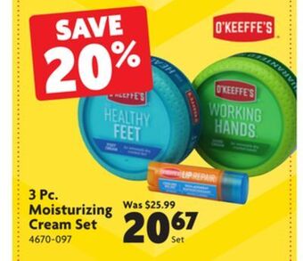 Home Hardware 3 pc. moisturizing cream set offer