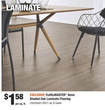 Home Depot Trafficmaster™ 8mm shaded oak laminate flooring offer