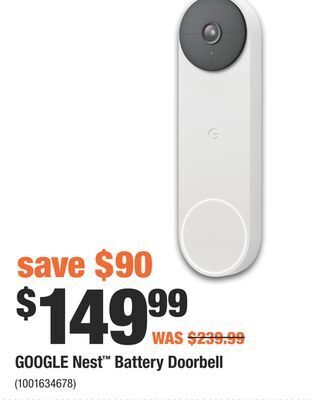 Home Depot Google nest™ battery doorbell offer