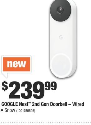 Home Depot Google nest™ 2nd gen doorbell – wired offer