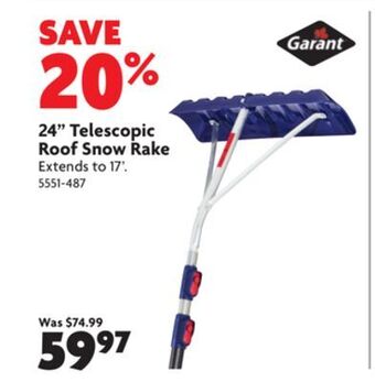 Home Hardware 24" telescopic roof snow rake offer