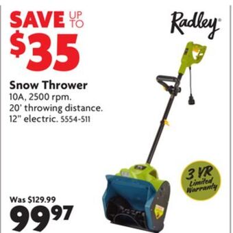 Home Hardware Snow thrower offer