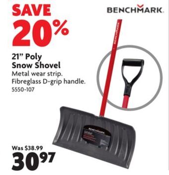 Home Hardware 21" poly snow shovel offer