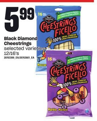 Zehrs Markets Black diamond cheestrings, 12/16's offer