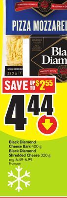 FreshCo Black diamond cheese bars 400 g black diamond shredded cheese 320 g offer