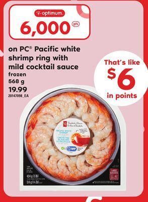 Zehrs Markets Pc® pacific white shrimp ring with mild cocktail sauce offer