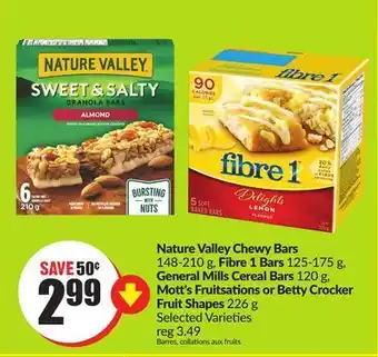 FreshCo Nature valley chewy bars 148-210 g fibre 1 bars 125-175 g general mills cereal bars 120 g mott's fruitsations or betty crocke offer