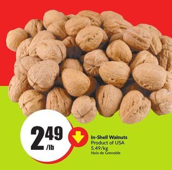 FreshCo In-shell walnuts product of usa 5.49/kg offer
