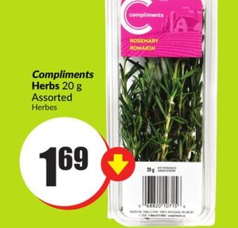FreshCo Compliments herbs 20 g assorted offer