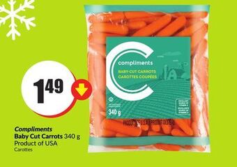 FreshCo Compliments baby cut carrots 340 g product of usa offer