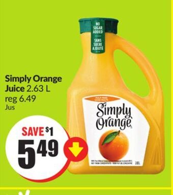 FreshCo Simply orange juice 2.63 l offer