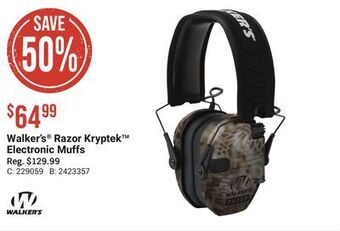 Bass Pro Walker's razor kryptek electronic muffs offer