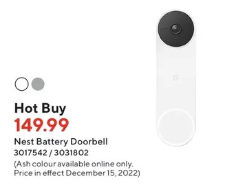 Staples Google nest battery doorbell offer