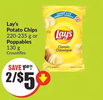FreshCo Lay's potato chips or poppables offer