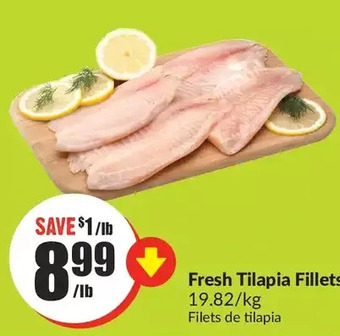 FreshCo Fresh tilapia fillets offer