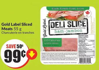 FreshCo Gold label sliced meats offer