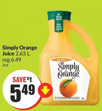 FreshCo Simply orange juice offer