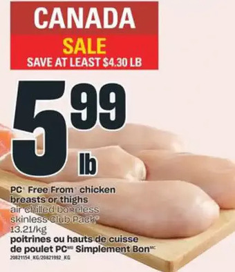 Valu-mart Pc free from chicken breasts or thighs offer