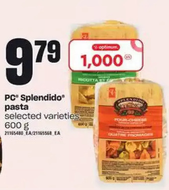 Loblaws Pc splendido pasta offer