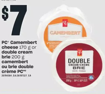Valu-mart Pc camembert cheese or double cream brie offer