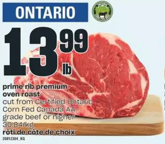 Valu-mart Prime rib premium oven roast offer