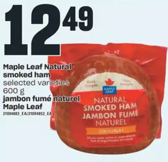 Valu-mart Maple leaf natural smoked ham offer