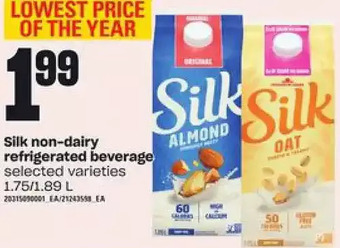 Loblaws Silk non-dairy refrigerated beverage offer