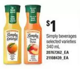 Independent Grocer Simply beverages offer