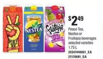 Independent Grocer Peace tea, nestea or fruitopia beverages offer