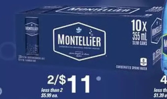 Independent Grocer Montellier carbonated natural spring water offer