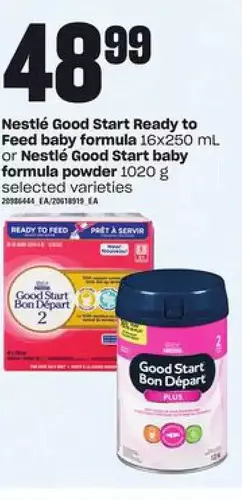 Loblaws Nestle good start ready to feed baby formula or nestle good start baby formula powder offer