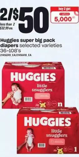 Loblaws Huggies super big pack diapers offer