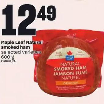 Loblaws Maple leaf natural smoked ham offer