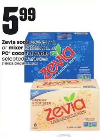 Independent Grocer Zevia soda or mixer or pc coconut water offer