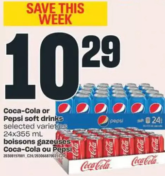 Valu-mart Coca-cola or pepsi soft drinks offer
